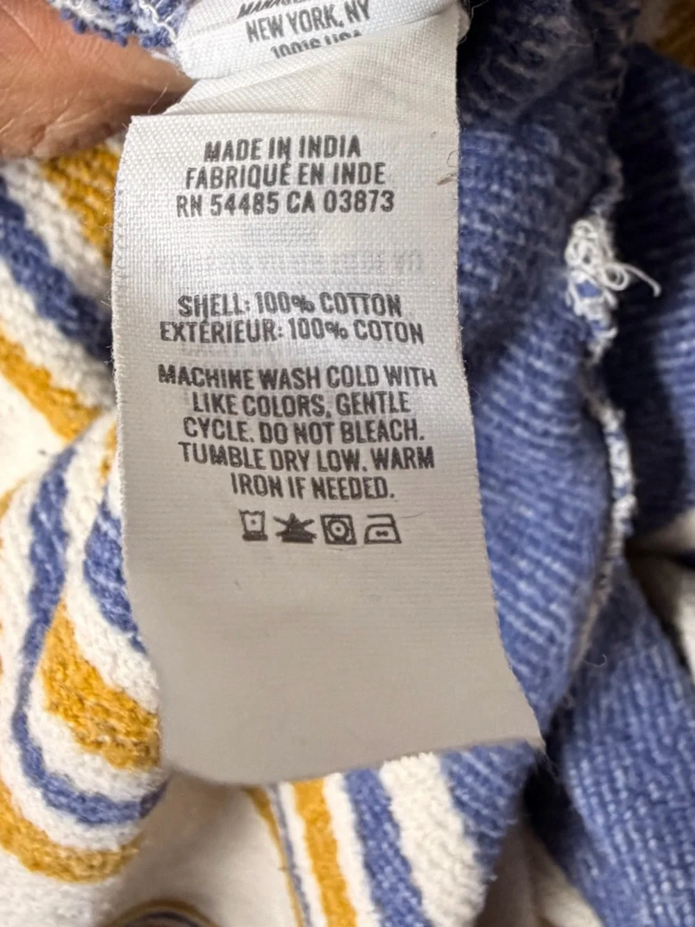 Aerie Oversized Flannel Shacket Jacket Cream Blue Stripe Cotton Size M - Picture 13 of 13